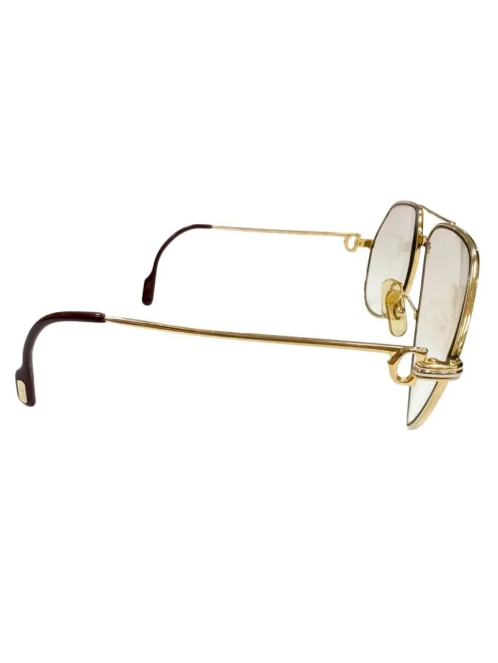 Cartier Vintage Vendome Teardrop Sunglasses Gold Bordeaux Eyewear
